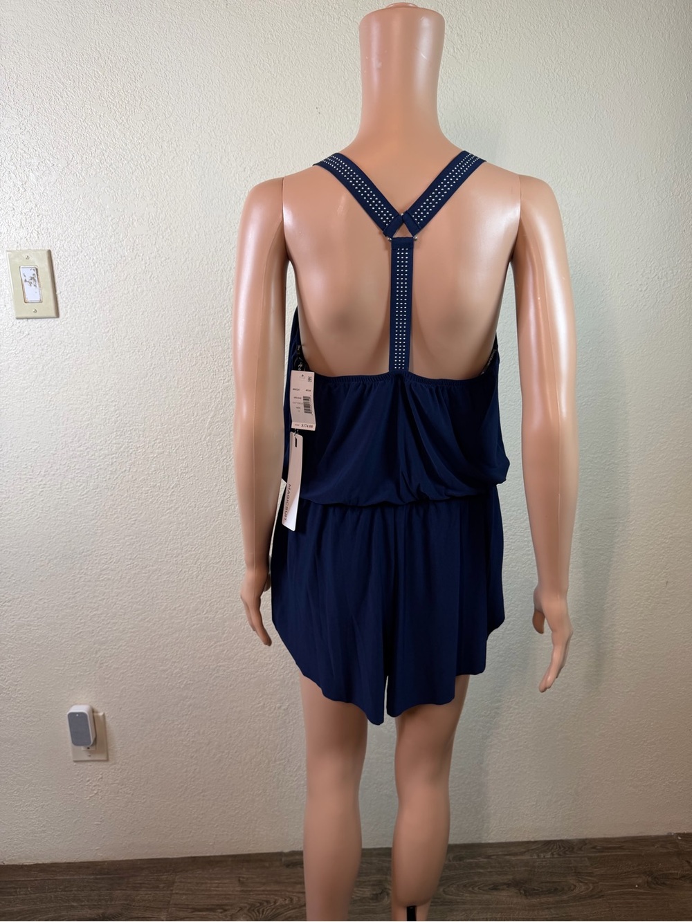 NWT MagicSuit Miracles Hit Swimsuit Gabby Romper Women's 12 Navy One Piece $174 - Picture 8 of 16